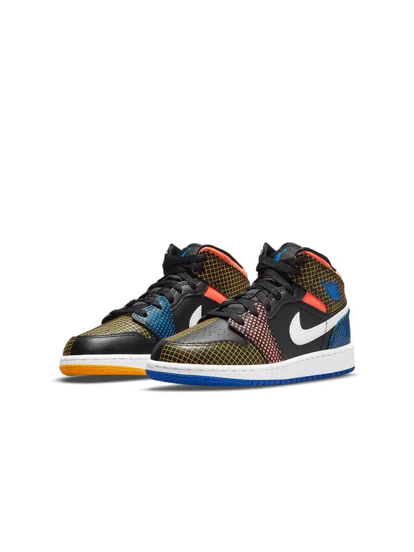 Кроссовки 1 средние mmd Air Jordan — изображение 3 из 4, черный/синий/оранжевый