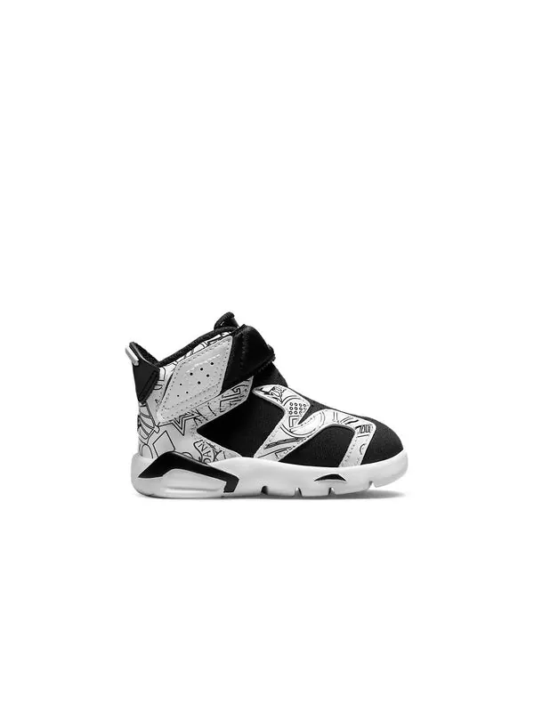 Кроссовки 6 ретро little flex se Air Jordan — изображение 2 из 4, черный/белый