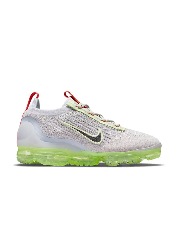 Кроссовки air vapormax 2021 flyknit Nike — изображение 2 из 4, серый/оранжевый/зеленый