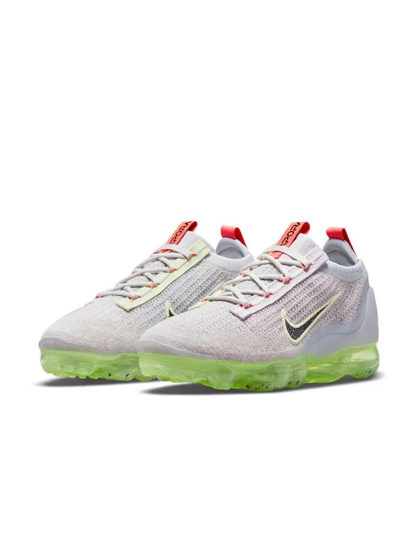 Кроссовки air vapormax 2021 flyknit Nike — изображение 3 из 4, серый/оранжевый/зеленый