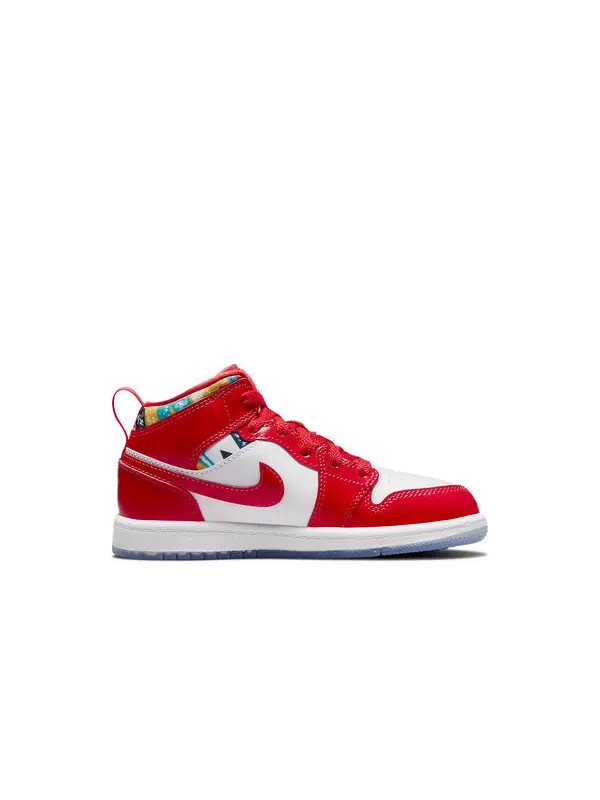 Кроссовки 1 средний размер Air Jordan — изображение 2 из 4, красный/белый