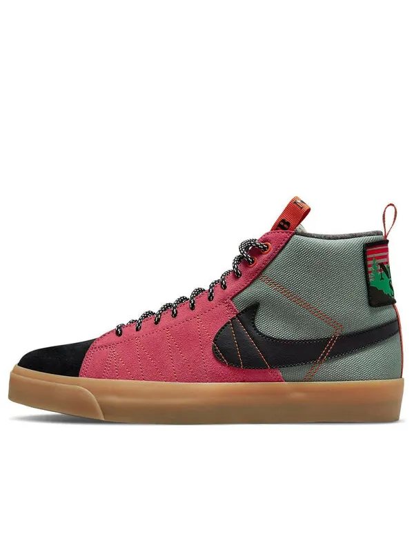 Кроссовки блейзер sb mid premium Nike — изображение 1 из 4, черный/розовый/зеленый