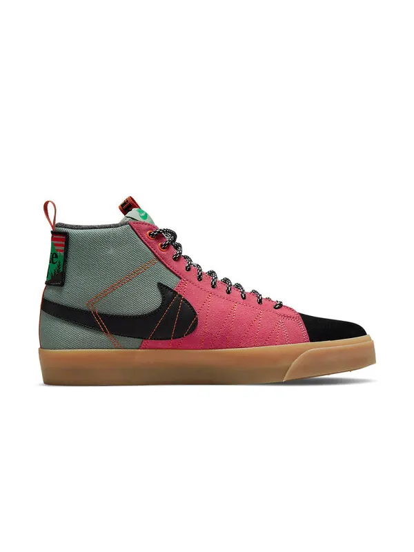 Кроссовки блейзер sb mid premium Nike — изображение 2 из 4, черный/розовый/зеленый