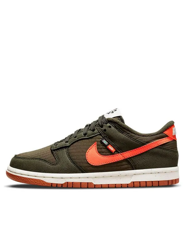 Кроссовки dunk low se next nature Nike — изображение 1 из 4, зеленый/оранжевый