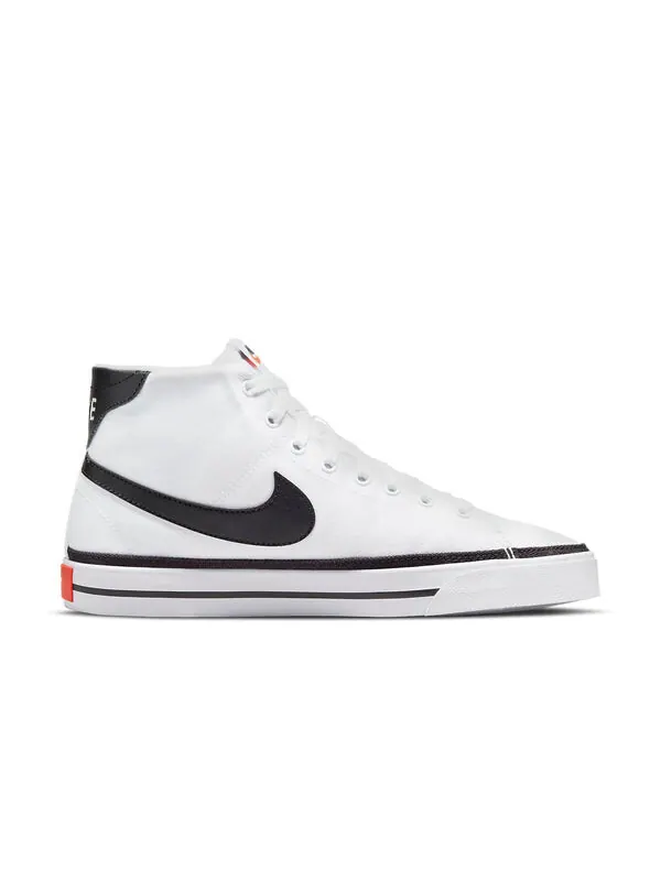 Кроссовки Court Legacy Canvas Mid Nike — изображение 2 из 4, белый/оранжевый/черный