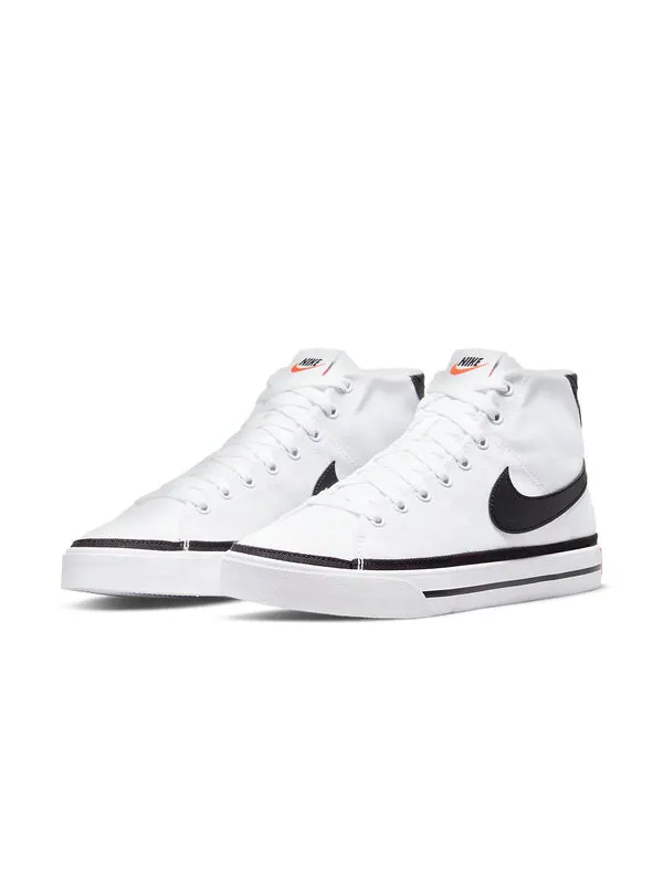Кроссовки Court Legacy Canvas Mid Nike — изображение 3 из 4, белый/оранжевый/черный
