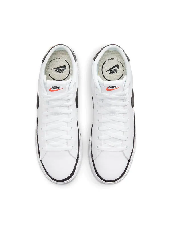 Кроссовки Court Legacy Canvas Mid Nike — изображение 4 из 4, белый/оранжевый/черный