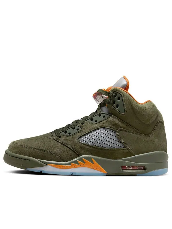 Кроссовки 5 ретро Air Jordan — изображение 1 из 4, оливковый/оранжевый