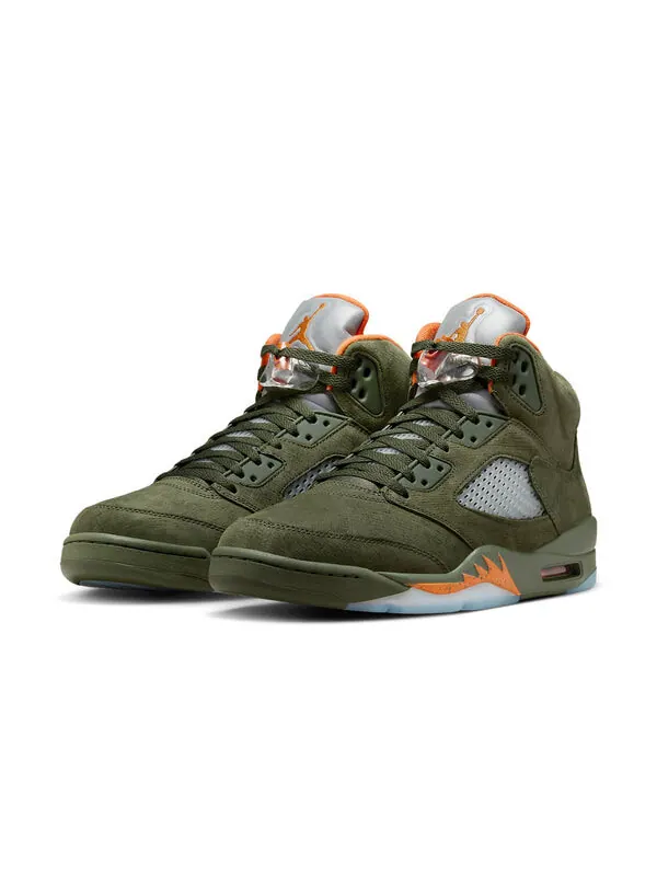 Кроссовки 5 ретро Air Jordan — изображение 2 из 4, оливковый/оранжевый