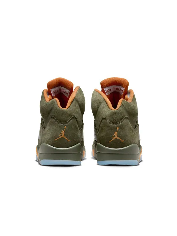 Кроссовки 5 ретро Air Jordan — изображение 4 из 4, оливковый/оранжевый