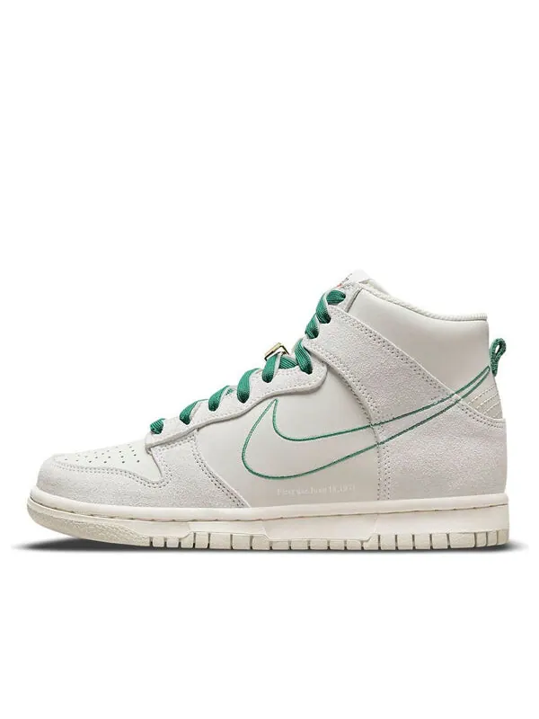 Кроссовки данки высокие se Nike — изображение 1 из 4, белый/зеленый