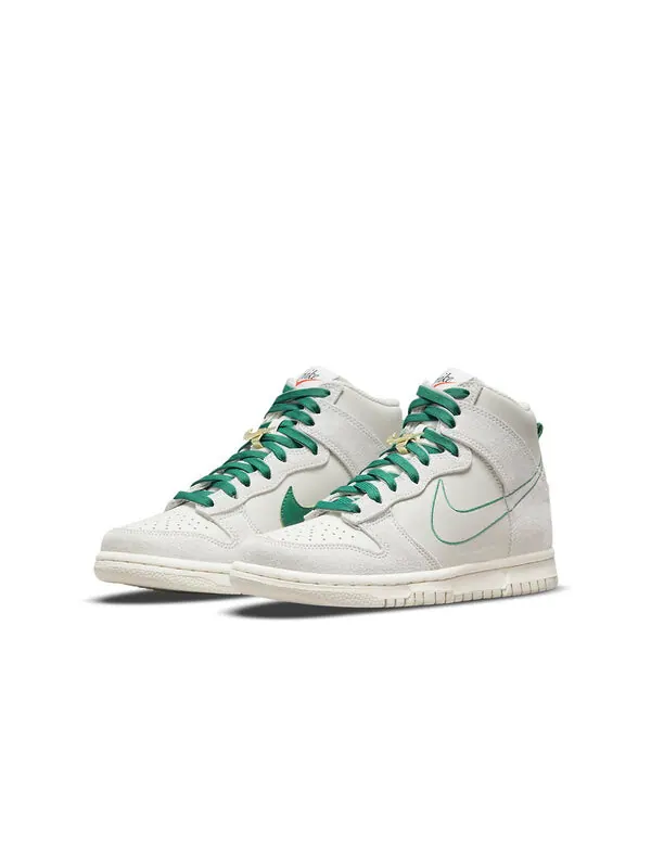 Кроссовки данки высокие se Nike — изображение 3 из 4, белый/зеленый