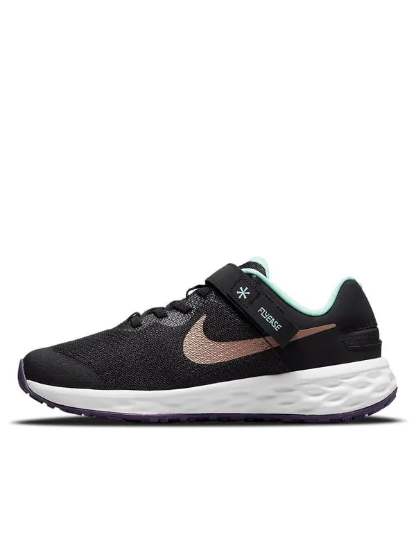Кроссовки Revolution 6 Flyease Nike — изображение 1 из 4, черный/белый/золотистый