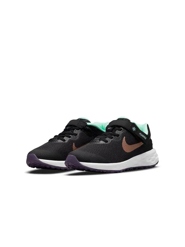Кроссовки Revolution 6 Flyease Nike — изображение 3 из 4, черный/белый/золотистый
