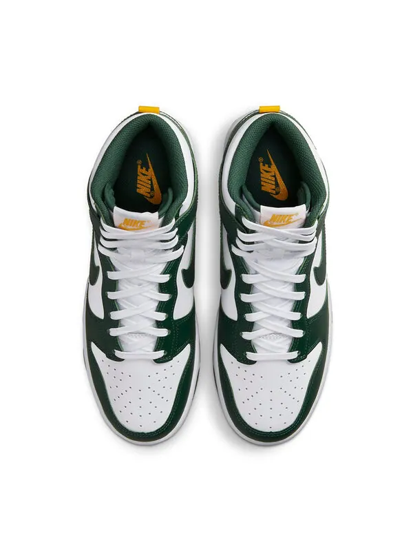 Кроссовки данк высокие Nike — изображение 2 из 4, зеленый/белый/золотистый