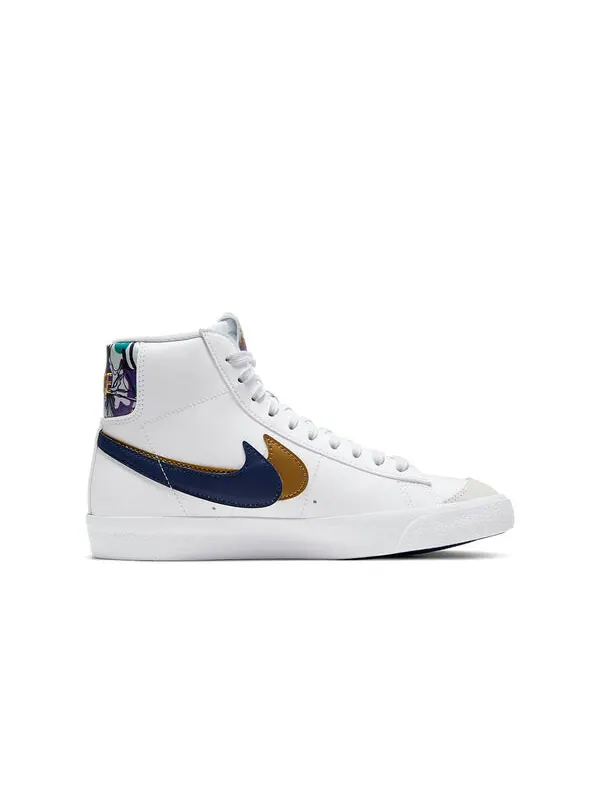 Кроссовки blazer mid '77 se 'double swoosh - white gold blue void' Nike — изображение 2 из 4, белый/синий/желтый