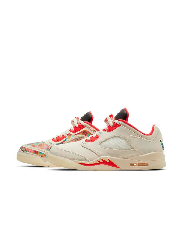 Кроссовки 5 retro low 'chinese new year' 2021 Air Jordan — изображение 3 из 4, красный/желтый/белый