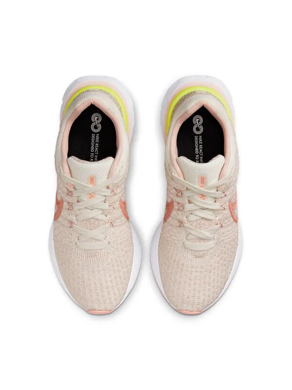 Кроссовки react infinity run flyknit 3 Nike — изображение 4 из 4, розовый/белый/желтый