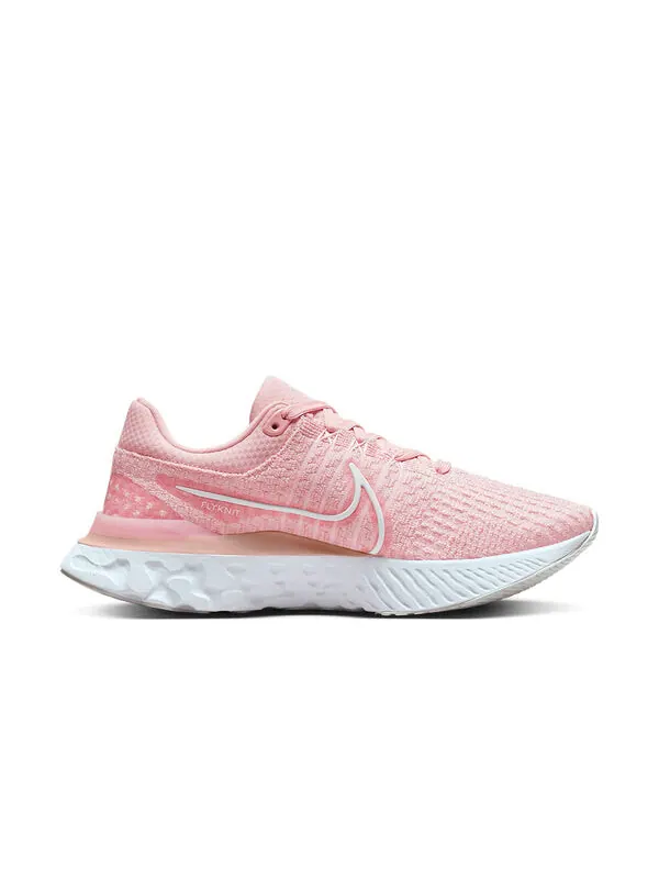 Кроссовки react infinity run flyknit 3 Nike — изображение 2 из 4, розовый/белый