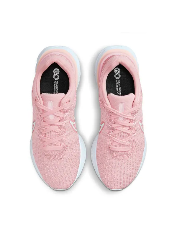 Кроссовки react infinity run flyknit 3 Nike — изображение 4 из 4, розовый/белый