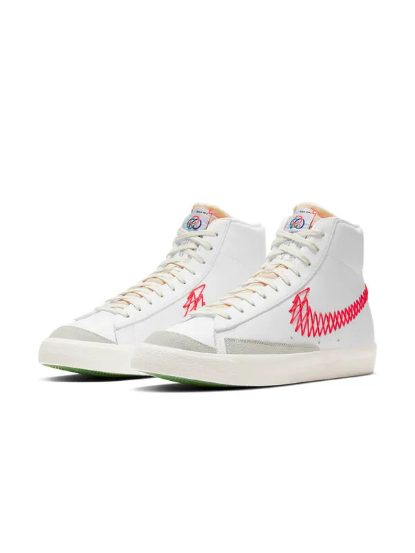 Кроссовки blazer mid '77 vintage 'double zig zag stitched swoosh' Nike — изображение 3 из 4, белый/красный