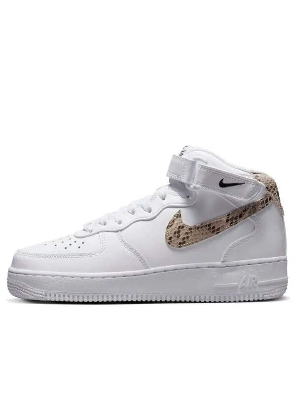 Кроссовки air force 1 '07 mid 'snakeskin swoosh' Nike — изображение 1 из 4, белый/черный