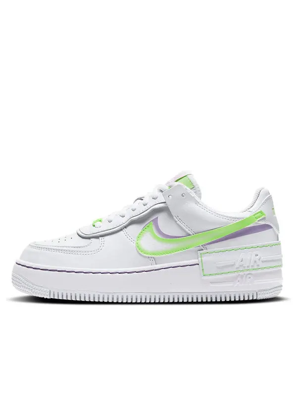 Кроссовки air force 1 shadow Nike — изображение 1 из 4, белый/зеленый/фиолетовый