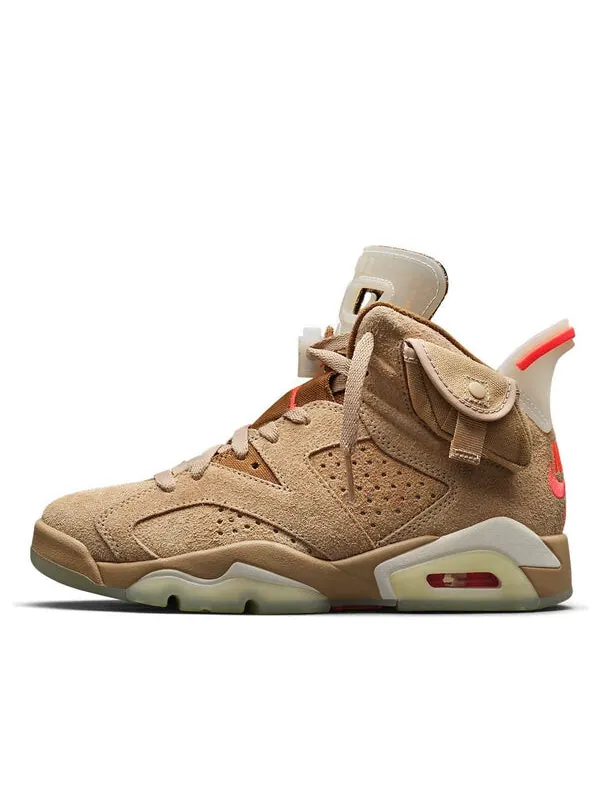 Кроссовки 6 retro x travis scott 'british khaki' Air Jordan — изображение 1 из 4, хаки//яркий