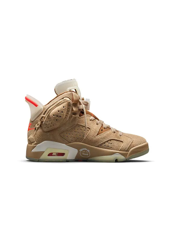 Кроссовки 6 retro x travis scott 'british khaki' Air Jordan — изображение 2 из 4, хаки//яркий