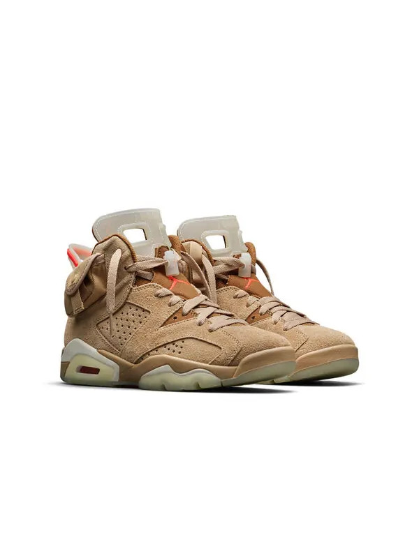 Кроссовки 6 retro x travis scott 'british khaki' Air Jordan — изображение 3 из 4, хаки//яркий