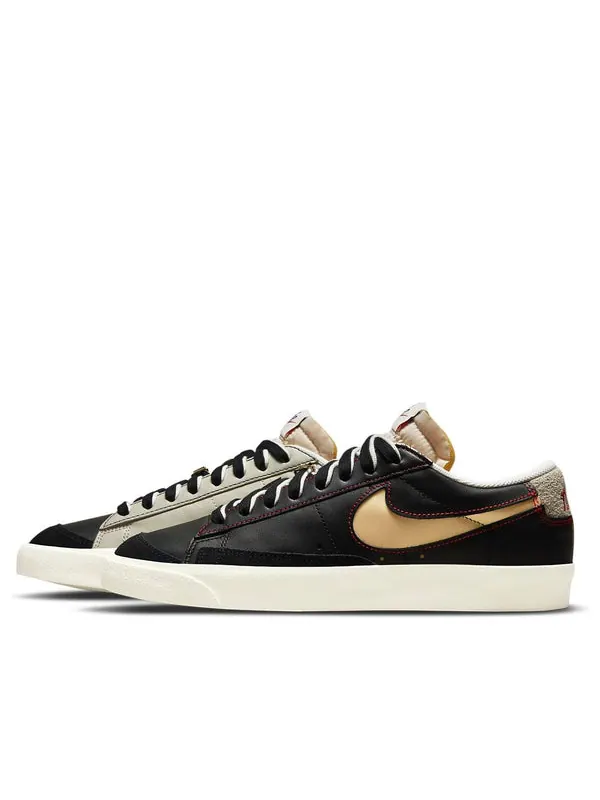 Кроссовки blazer low '77 premium 'removable swoosh - black' Nike — изображение 1 из 4, черный/глубокий синий