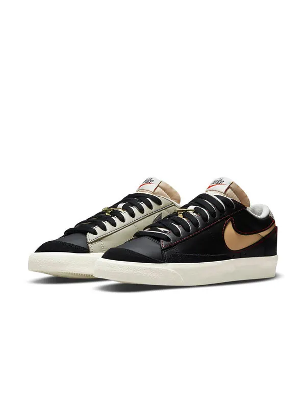 Кроссовки blazer low '77 premium 'removable swoosh - black' Nike — изображение 3 из 4, черный/глубокий синий