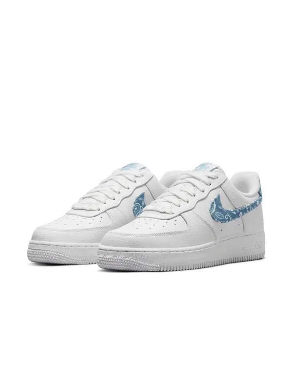 Кроссовки air force 1 '07 essentials 'blue paisley' Nike — изображение 3 из 4, белый/синий