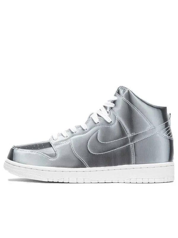 Кроссовки x clot dunk высокие Nike — изображение 1 из 4, серебристый/белый