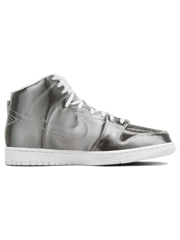Кроссовки x clot dunk высокие Nike — изображение 2 из 4, серебристый/белый