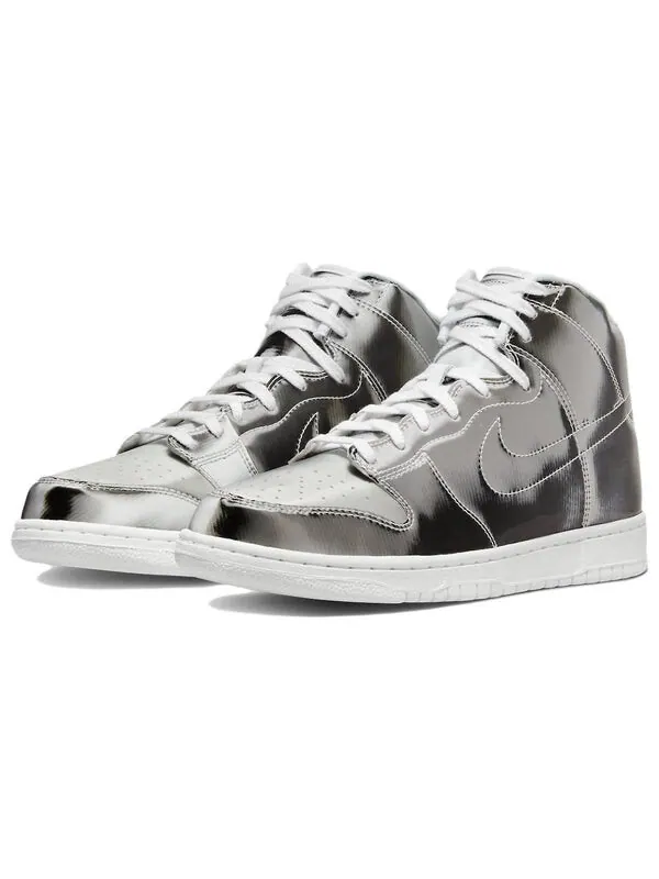 Кроссовки x clot dunk высокие Nike — изображение 3 из 4, серебристый/белый