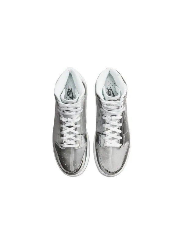 Кроссовки x clot dunk высокие Nike — изображение 4 из 4, серебристый/белый