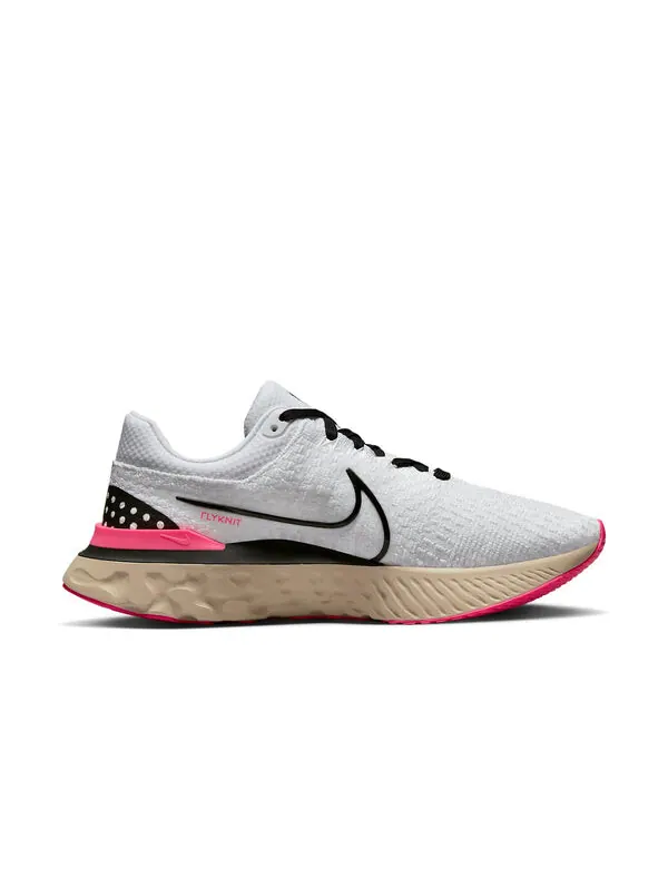 Кроссовки react infinity run flyknit 3 Nike — изображение 2 из 4, белый/белый/розовый