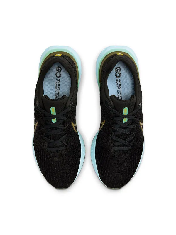 Кроссовки react infinity run flyknit 3 Nike — изображение 4 из 4, черный/золотистый