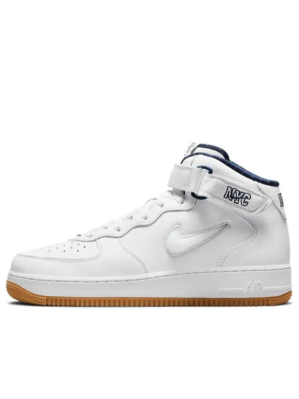 Кроссовки air force 1 mid jewel qs Nike — изображение 1 из 4, белый/темно-синий/желтый