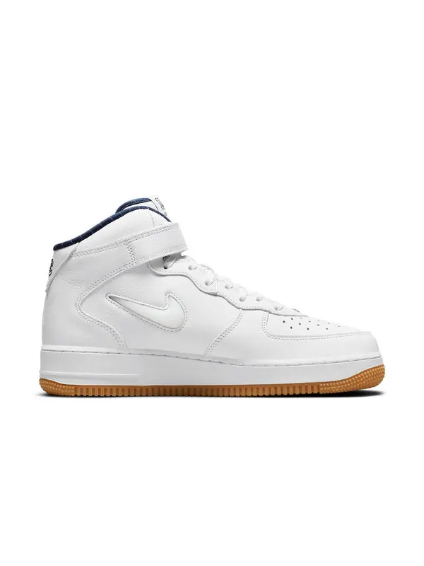 Кроссовки air force 1 mid jewel qs Nike — изображение 2 из 4, белый/темно-синий/желтый