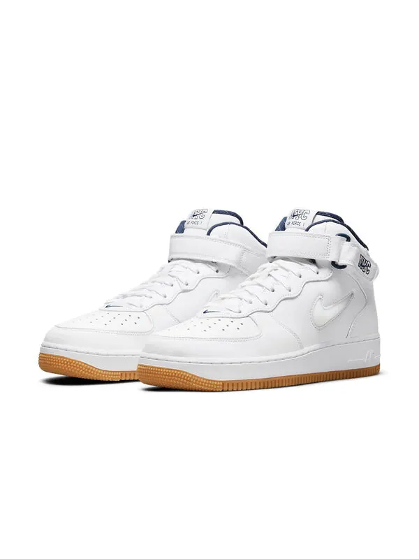 Кроссовки air force 1 mid jewel qs Nike — изображение 3 из 4, белый/темно-синий/желтый