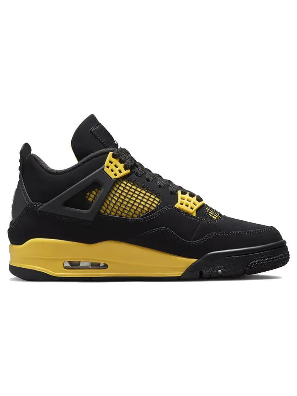 Кроссовки 4 retro 'thunder' Air Jordan — изображение 3 из 4, черный/желтый