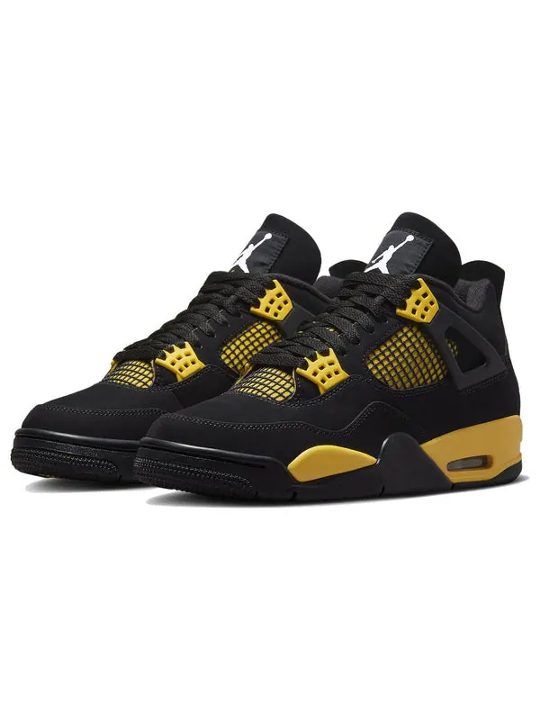 Кроссовки 4 retro 'thunder' Air Jordan — изображение 4 из 4, черный/желтый