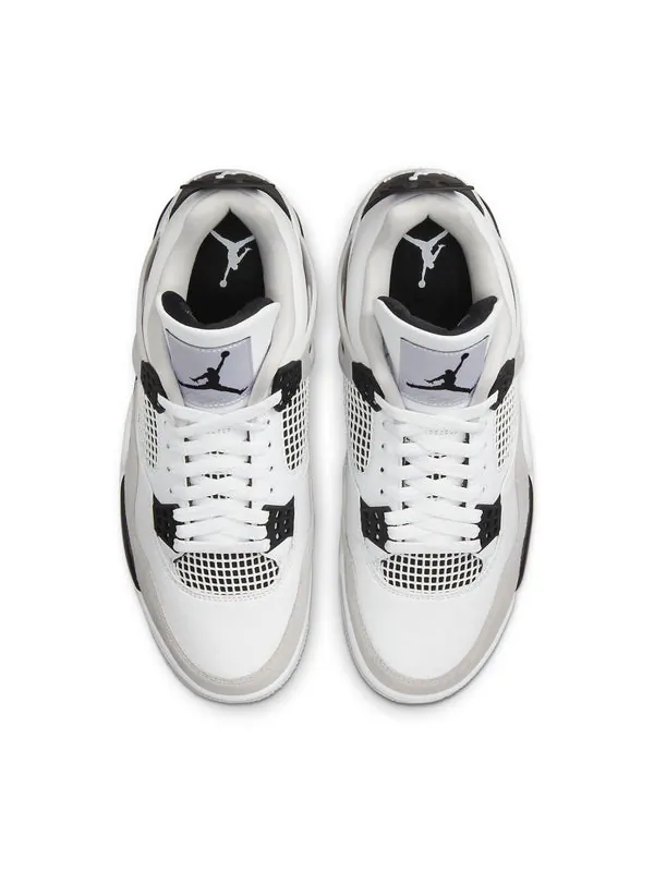 Кроссовки 4 retro 'military black' Air Jordan — изображение 4 из 4, белый/черный/серый