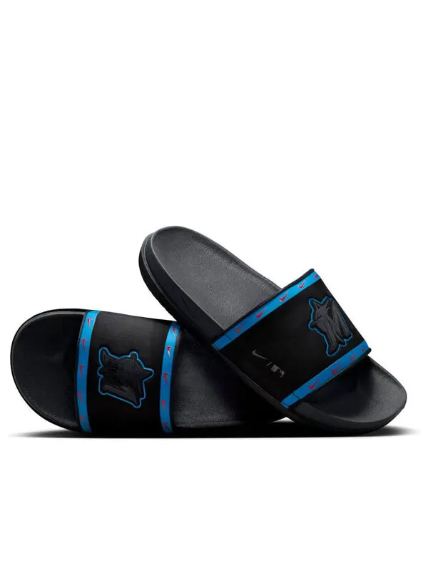 Тапочки mlb x offcourt slide 'miami marlins' Nike — изображение 1 из 4, черный/синий