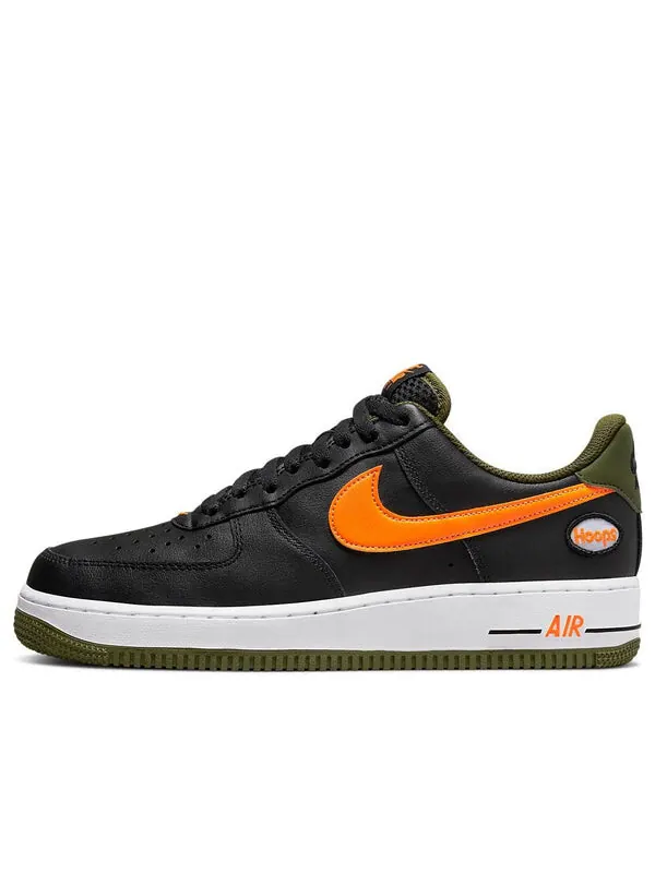 Кроссовки air force 1 '07 lv8 'hoops - black total orange' Nike — изображение 1 из 4, черный/желтый