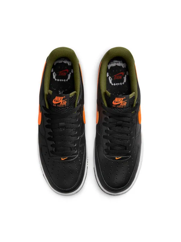 Кроссовки air force 1 '07 lv8 'hoops - black total orange' Nike — изображение 4 из 4, черный/желтый