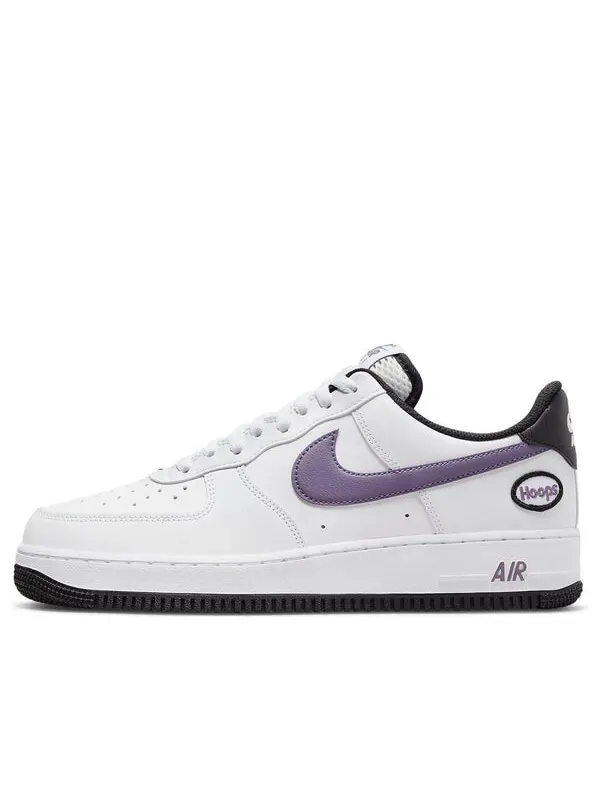 Кроссовки air force 1 '07 lv8 'hoops - white canyon purple' Nike — изображение 1 из 4, белый/фиолетовый/черный