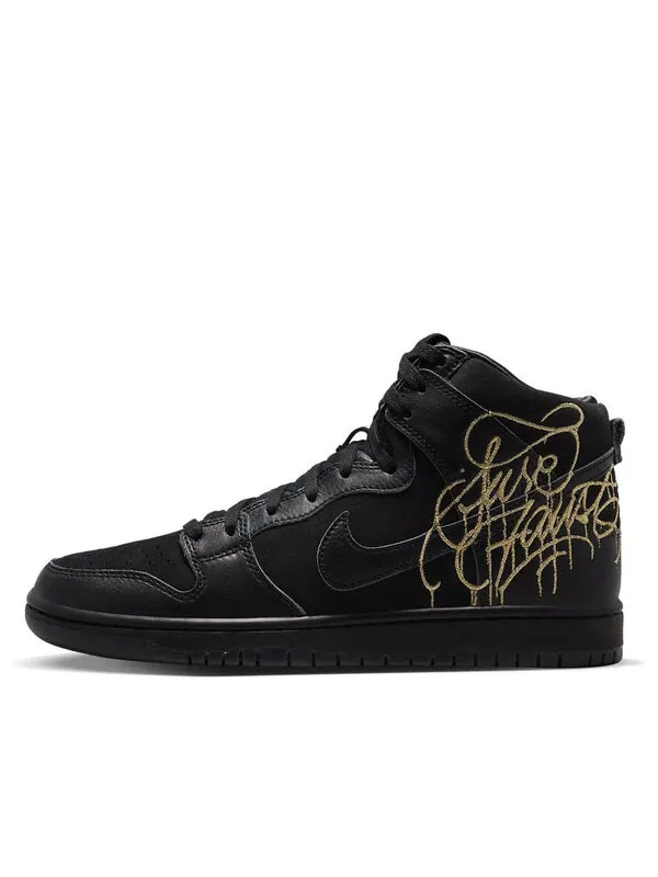 Кроссовки x faust sb dunk высокие Nike — изображение 1 из 4, черный/золотистый